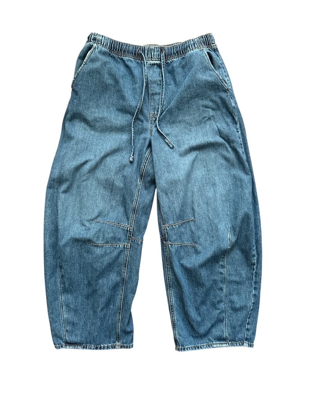 Old Navy Relaxed Indigo Drawstring Barrel Jeans